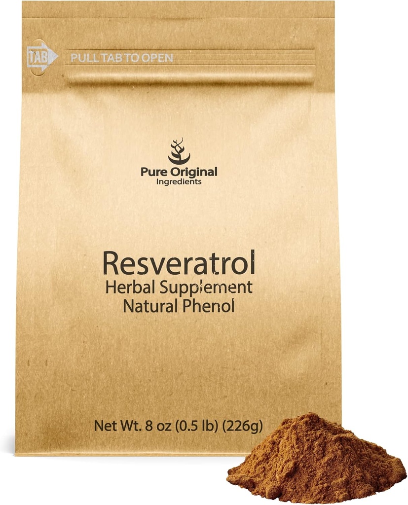 PURE ORIGINAL INGREDIENTES Resveratrol Powder, 8 oz, Phytoalexin, Polygonum Root Extract