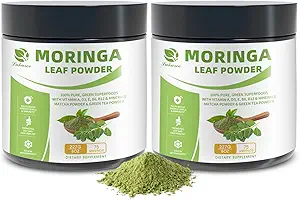 Orgánica Moringa Powder " Matcha Powder, Multi-Green Superfoods with Green Tea Resveratrol - Energy and Digestive Support, Rich in Antioxidants and Vitamin A D3 E B6 B12 Calcium, Non-GMO, Vegan, 16 oz