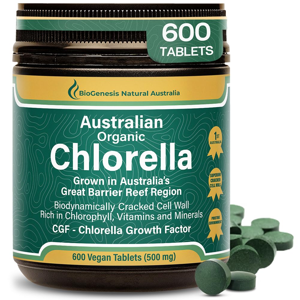 Biogenesis Organic Chlorella Tablets – 600 Conde (500mg) peru Australian Grown ← BioDynamic Cracked Cell Wall ← Rich in Chlorophyll, Vitamins & Minerals ← Soporta Energía &amp; Inmunidad TEN Vegan Tablets