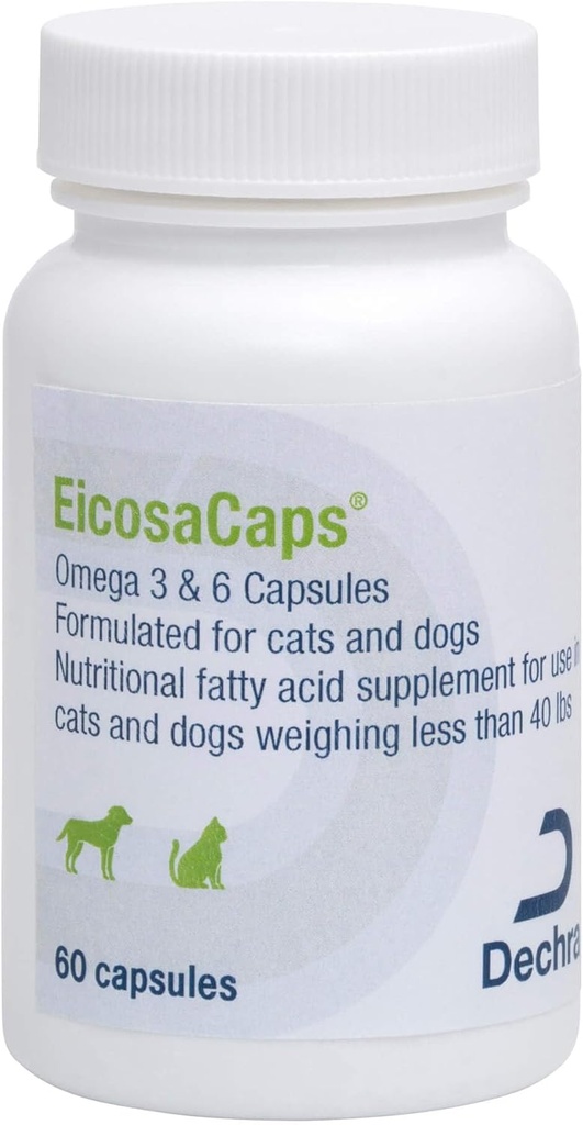 EicosaCaps® Omega 3 &amp; 6 cápsulas para perros y gatos, 120 ct