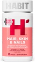 Habit Hair, Skin & Nails Supplement (60 Capsules) - New Look, Supports Skin Hydration, Hair & Nail Strength, Biotin 2000mcg, Vitamina A & C, Hyaluronic Acid, Rosehip, Vegan, Non-GMO (1 Pack)