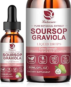 Soursop Graviola Liquid Drop - Pure Leave & Fruit Complex - 4X Effectiveness - Soursop Bitters Liquid for Immunity, Liver &amp; Antioxidant, Herbal Goodness, 1 Month Supply, 2 Fl Oz
