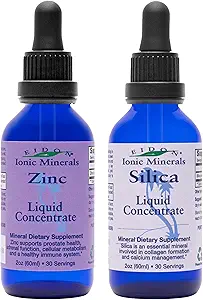 Eidon Ionic Minerals Liquid Silica & Zinc Drops, 2 Fl Oz, Immune Health, Skin Care, All-Natural Ingredients, No Artificial Colors or Preservatives