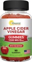 aSquared Nutrition Apple Cider Vinegar Gummies - 1500mg con The Mother - 90 ACV Gummies w/Vitamin B6 &amp; B12, Folic Acid - Vegan Gummy Suplemento alternativo a Capsules Pills & Drink