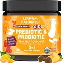 Llama Naturals Niños Probiótico con fibra prebiótica, Vegan, Prebióticos orgánicos y Gummies Probióticos para Gut Health Support, Toddler Real Fruit Gummy Vitaminas, No Añadido Sugar Cane, Peach Mango, 120 Ct