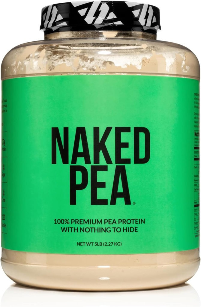 NAKED Pea - 5LB 100% Pea Protein Powder de las granjas norteamericanas - Desflavored Vegan Pea Protein Isolate - Plant Protein Powder, Easy to Digest - 76 Servings