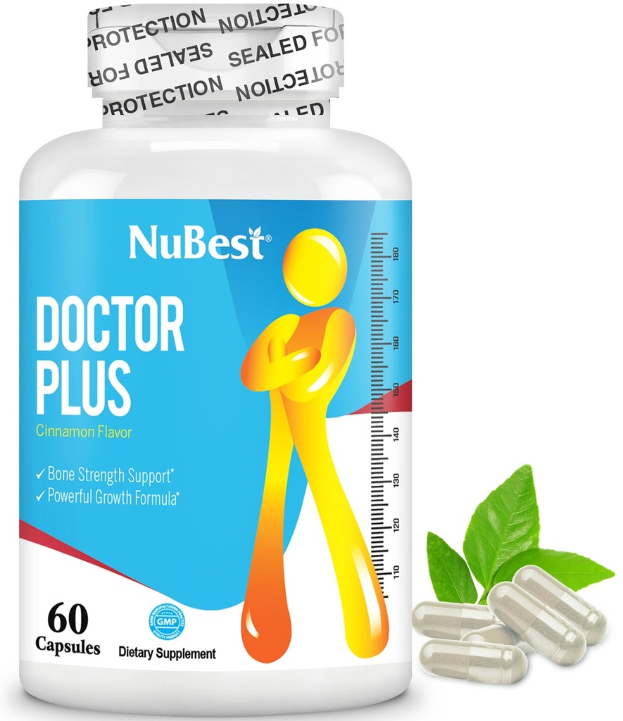 NuBest Doctor Plus con calcio, vitamina D3, vitamina K2 (MK7), cápsulas de magnesio para la fuerza ósea, huesos saludables, inmunidad, calcium Max Absorción para la edad 10+  60 cápsulas ← 1 mes de suministro