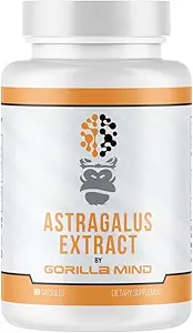 Gorilla Mind Astragalus 750mg Capsules - Soporte a largo plazo y salud cardiovascular mejorada (90 cápsulas)