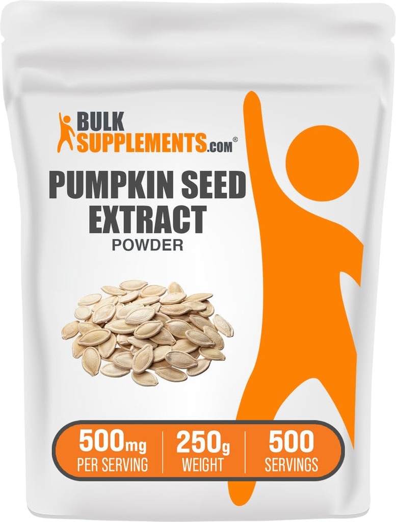 BulkSupplements.com Pumpkin Seed Extract Powder - Pumpkin Seed Supplement, Herbal Supplement - Vegan & Gluten Free, 500mg por Serving, 250g (8.8 oz) (Pack of 1)