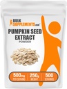 BulkSupplements.com Pumpkin Seed Extract Powder - Pumpkin Seed Supplement, Herbal Supplement - Vegan & Gluten Free, 500mg por Serving, 250g (8.8 oz) (Pack of 1)