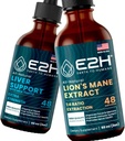 E2H: Apoyo al hígado Suplemento y Cordyceps Mushroom Suplemento Silencio Vegan, No GMO - 2 Fl Oz Cada (4 Fl Oz Total) - Bundle