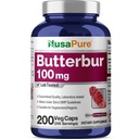 NusaPure Butterbur Extract 100mg per caps 200 Veggie Capsules (Non-GMO, Vegetarian, Vegan)