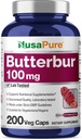NusaPure Butterbur Extracto 100mg por caps 200 Veggie Capsules (No-GMO, Vegetariano, Vegan)