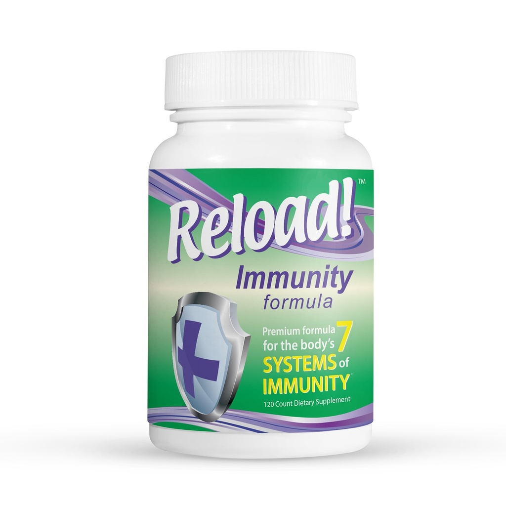 ¡Recarga! Antioxidante de inmunidad, Echinacea, Vitaminas A, C, D, Zinc, Selenium, Ginkgo, Aloe, Probiótico/Prebiótico, Fenugreek Capsule 120ct, 30 Day Supply
