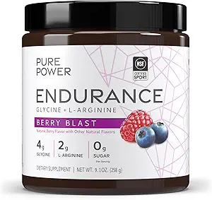 Pólvora de Resistencia Pura, Sabor de Berry Blast, 9.1 oz (258 g), 30 Serviciones, 4 g de Glycine, 2 g de L-Arginine, 0 g de Azúcar, No GMO, NSF certificada para Deporte, Dr. Mercola