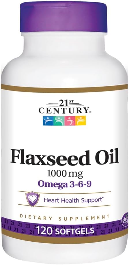 21th Century Flaxseed Oil 1000mg Softgels 120 Cuenta (3 Pack)