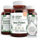 Natural Nutra Bee Pollen 500 mg, ayuda a promover Vitalidad y Sistema Inmunitario, mejorar la salud general, ayuda a mejorar la resistencia corporal, 100 tabletas