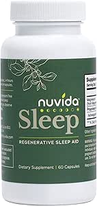 Sleep Regenerative Sleep Aid Restful Nights with No Melatonin ← Ashwagandha, L-Theanine, GABA y Magnesium Glycinate ← Non-Habit Forming Sleep Aid for Adults ← 60 Capsules - 60 Conde