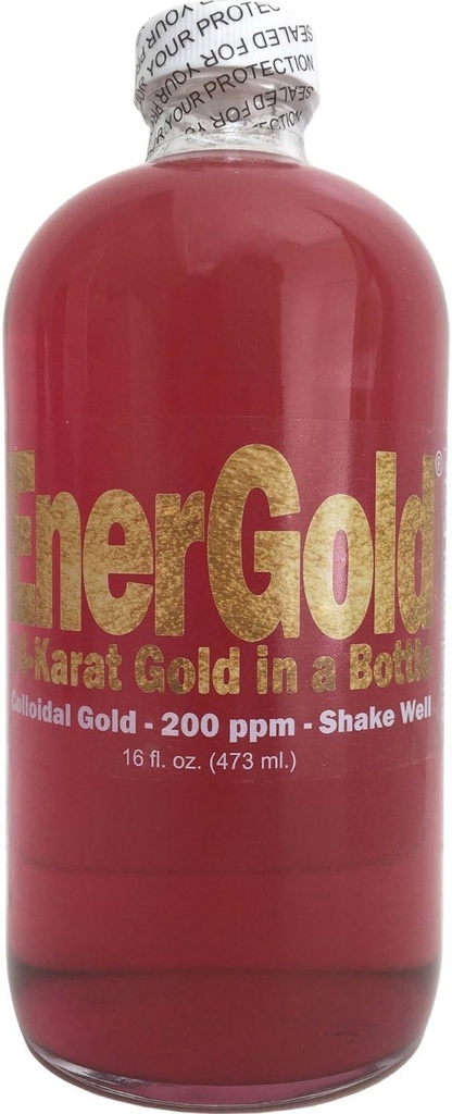 EnerGold® 99.99%-Pure Ultraconcentrated 200-ppm Ruby-Red Colloidal Gold. Deflect Radiation & EMFs, Repair DNA, Regenerate Pineal Gland, Rejuvenate All Tissues of The Body, Energize Your Aura,...