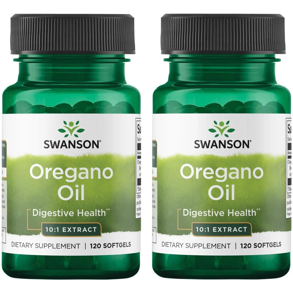 Óleo de orégano Swanson 10:1 Extracto - Suplemento Natural Promoción de la Salud Digestiva " Apoyo respiratorio - Apoyo Sistema Gastrointestinal " Salud del tracto urinario - (120 Softgels, 150 mg cada uno) (2 Pack)