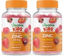 Zinc 25mg Niños + Zinc Kids, Gummies Bundle - Gran Tasting, Suplemento de vitaminas, Gluten Gratis, GMO Gratis, Chewable Gummy
