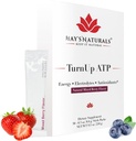 Hay's Naturals Turn Up ATP - 30 Packets ← Sugar-Free Energy Drink Mix, Pure ATP, B-Vitamins, Electrolytes & Purenergy ← 5g Carb ⋅ Muscle Recovery ← Mixed Berry Flavor