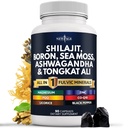 NEW AGE Shilajit Supplement with Sea Moss, Ashwagandha, Tongkat Ali, Boron, Magnesium - Fulvic Acid Capsules for Men - 90 Count