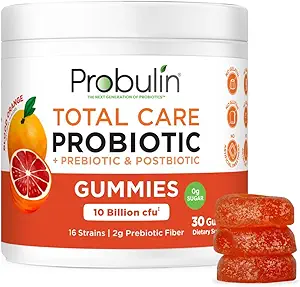 Total Care Probiótico + Prebiótico + Gummies posbióticas - Peach Mango 30ct