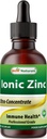 Mejores Naturales Ionic Liquid Zinc - Soporte Inmunitario - Alta Biodisponibilidad - Botellas de vidrio 2 OZ (60ml)