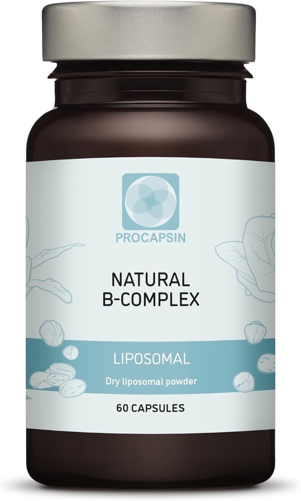 Natural Liposomal B Complejo cápsulas con todas las 6 vitaminas B importantes (60)