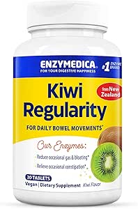 Enzymedica, Kiwi Regularity, apoya los movimientos regulares de bolos, apoya el estreñimiento ocasional, el gas &amp; Bloating, 30 cuenta
