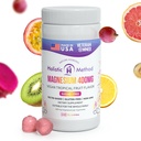 Magnesium Citrate Gummies - Sin azúcar, Vegan y No GMO para mejor sueño y relajación - Sin alcohol de azúcar - Suplemento de magnesio para adultos, adolescentes y niños - Frutas tropicales - 240 Chews