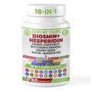 Dash of Vigor 18-in-1 Diosmin Hesperidin Suplemento, Quercetina con Bromelaina, Zinc, Vitamina C con suplemento de Rutina, Extracto de Castaña de Caballo, Extracto de la Escoba de Carnicero, USA, 60 cápsulas