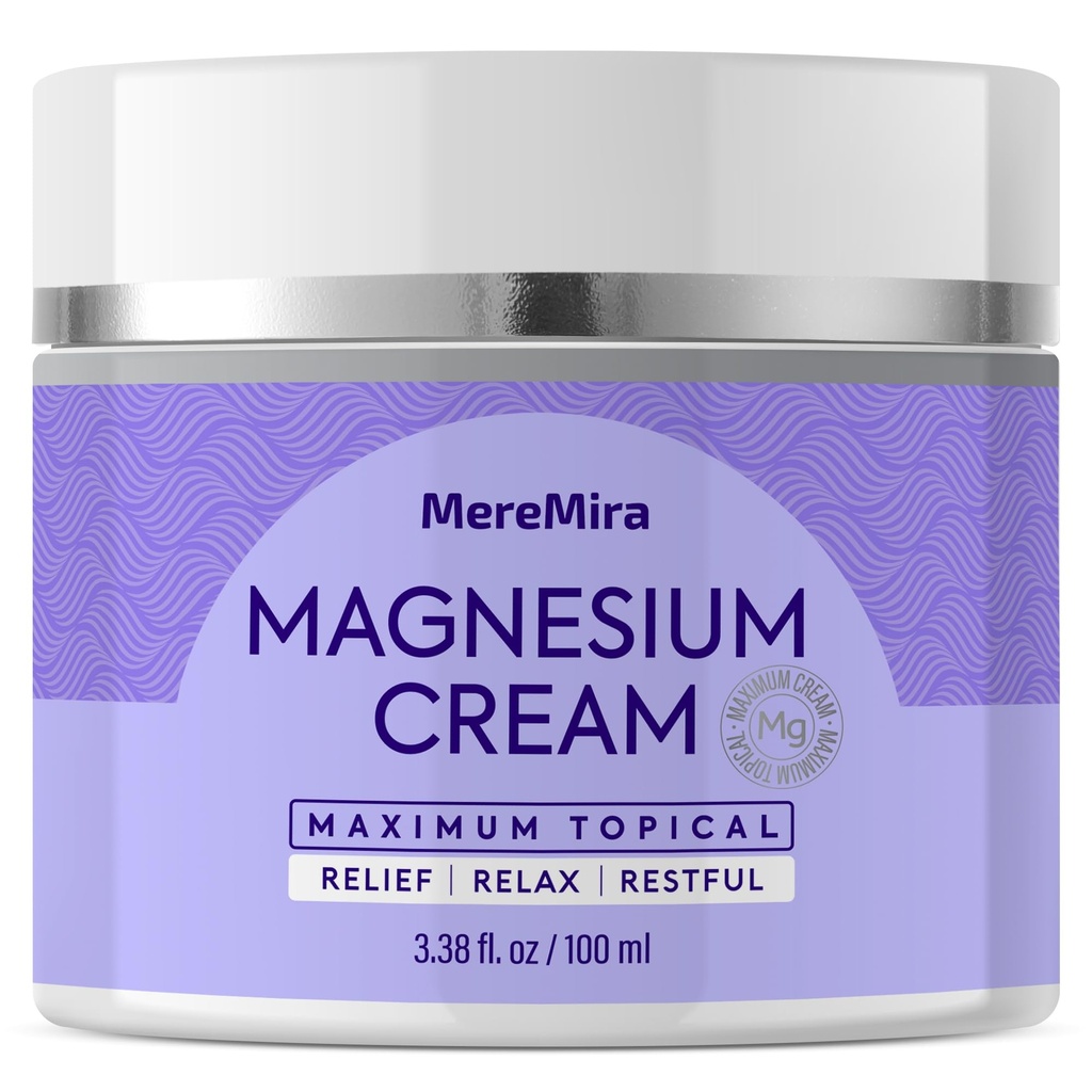 Crema de Magnesio para el sueño &amp; Muscle Relief: Cálida Noche Tópica &amp; Loción de Relajación Profunda - Cáñamo sin descanso Leg &amp; Cuidado Conjunto - Lavanda 3.38 Fl. Oz.