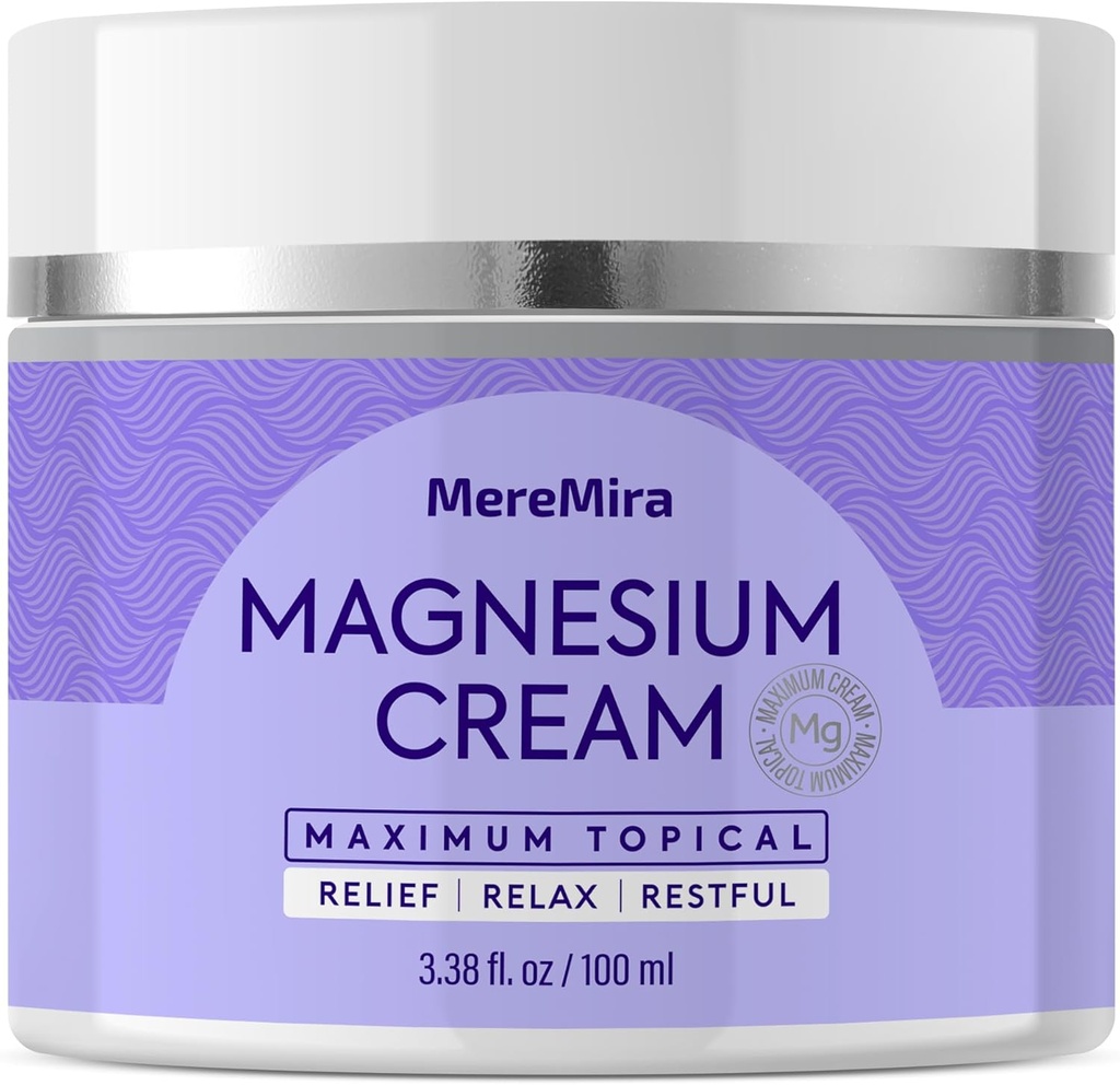 Crema de Magnesio para el sueño &amp; Muscle Relief: Cálida Noche Tópica &amp; Loción de Relajación Profunda - Cáñamo sin descanso Leg &amp; Cuidado Conjunto - Lavanda 3.38 Fl. Oz.