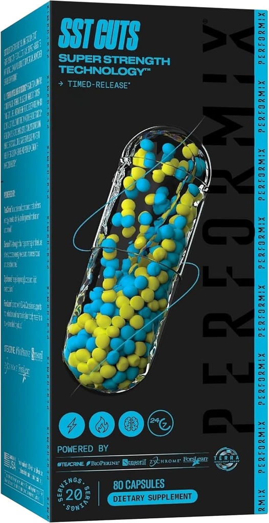 PERFORMIX SST Cuts Super Strength Technology - Energy, Focus & Mood - Nootropic, Caffeine, Zychrome & Teacrine - Pre Workout Supplement for Men & Women - 80 Servings