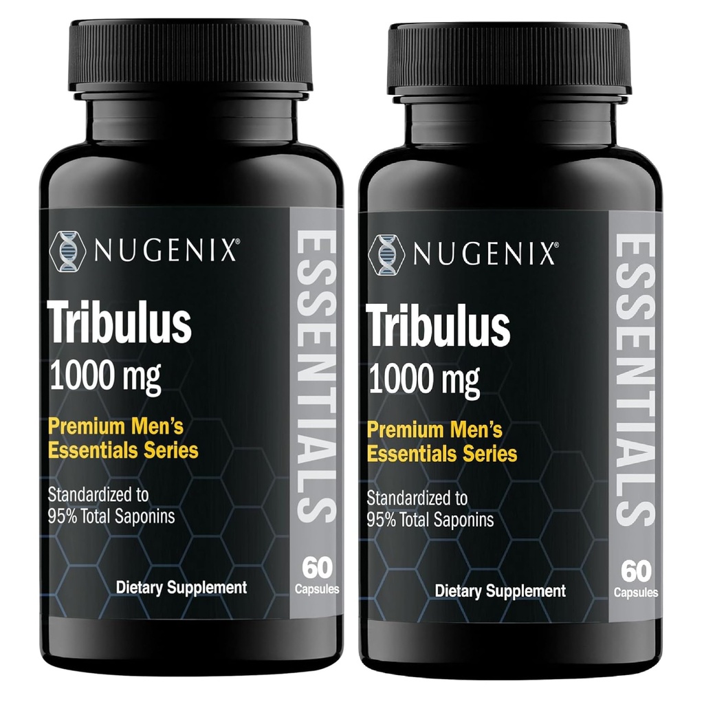Nugenix Essentials Tribulus Terrestris for Men Extract - 95% Total Saponins, 1000mg High Potency, Extra Strength, 120 Count
