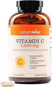 NatureWise Vitamina C 1000mg Capsules - Vitamina Vegana de Fuerza Extra C para Antioxidante Diario &amp; Apoyo Inmunitario - Non-GMO, Estados Unidos Fabricado - 360 cápsulas[360-Day Supply]
