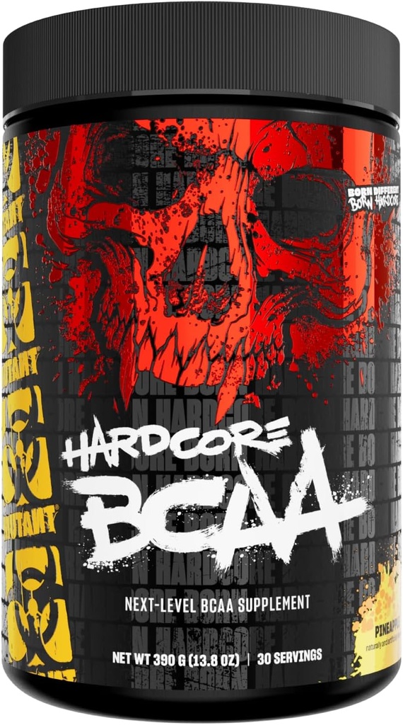 Mutant Hardcore BCAA - Pre, Intra o Post Workout – BCAA Next Level branched-Chain Amino Acids Supplement – Hydration + Recovery - 30 Serving - Pineapple
