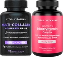 Vital Vitaminas Complejo Multi Collagen Plus + Complejo Multivitamina de Mujeres