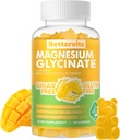 90 CT Magnesio Glycinate Gummies 1000mg - Suplemento de Potasio de Magnesio Libre de Azúcar con vitamina D, B6, CoQ10 para calma Mood &amp; Sleep Support - 90 Mango Pineapple Gummies