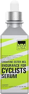 MMUSA Cyclist-Optimized Creatine Serum. Amplifica el rendimiento deportivo de ciclismo, aumenta los niveles de óxido nítrico, resistencia, energía, resistencia & foco. Lucha Fatiga & Ácido Láctico Construir. Cereza, 5.1 Fl Oz