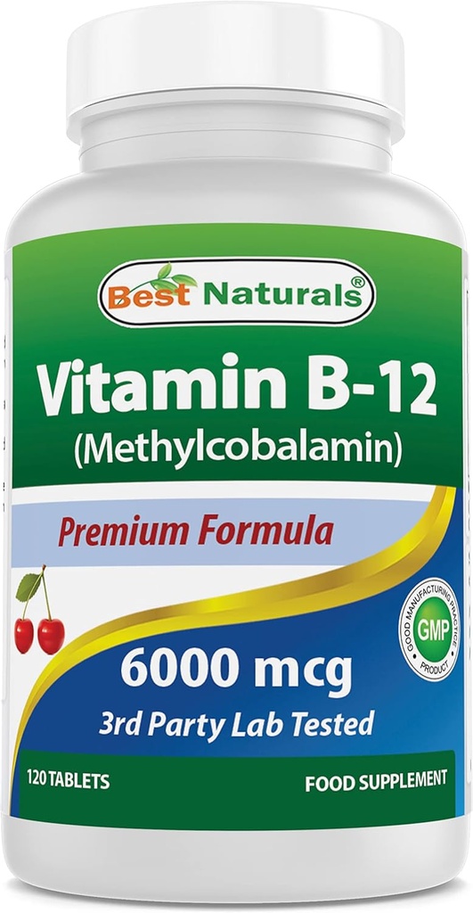 Best Naturals Vitamin B12 6000 mcg 120 Tablets