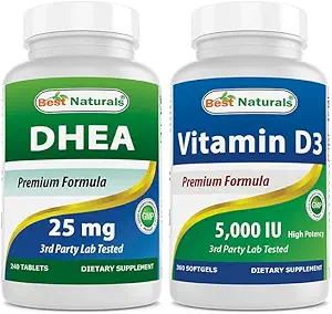 Mejores Naturales Dhea 25mg &amp; Vitamina D3 5000 I