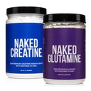 Monohidrato de creatina pura desnuda 100 Serviciones + 200 Serviciones Pure L-Glutamina Bundle: Vegan, No-GMO, Gluten Gratis. Minimizar Desglose del músculo &amp; Mejorar la síntesis de proteínas. Nada artificial