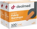 Bandas adhesivas de tejido flexible con estribillo concesionado – 1x3 Inch – 100/Box - 2 Cajas - Breathable First Aid Strip Pack - Soft Stretch Wound Patch for Medical, Emergency Kits & Clinic