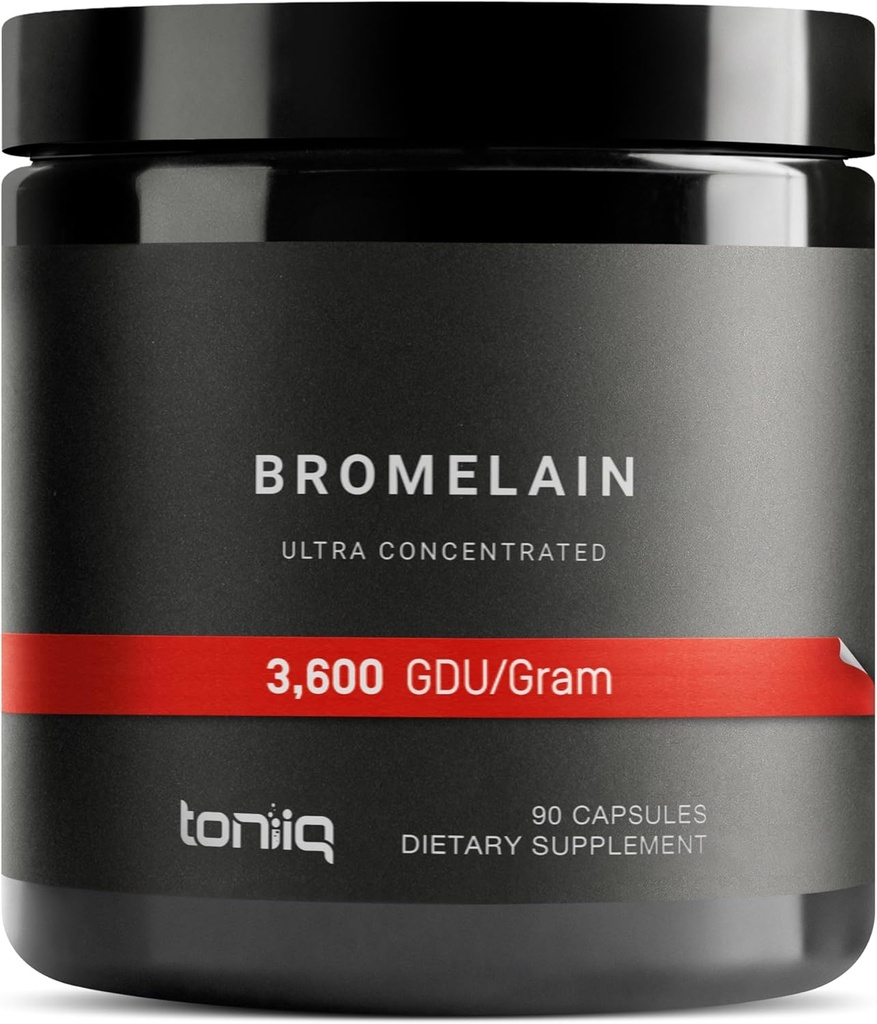 Ultra High Strength Bromelain 1000mg - 3600 GDU/Gram - Highly Concentrated and Bioavailable - Third-Party Tested Formula - 90 Vegetarian Capsules - 45 Servings Per Container - Bromelain Supplement