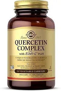 Complejo de Quercetina de Solgar con Ester-C Plus - 50 cápsulas vegetales - Soporte de Salud Inmune - Gentle on The Stomach Vitamin C - Non-GMO, Vegan, Gluten Gratis, Kosher - 25 Servimientos