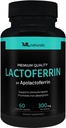 ML Naturals Lactoferrina 300 mg 60 cápsulas vegetales Admite un sistema inmunológico saludable y absorción de hierro, NSF-Certified & cGMP-Compliant