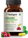 USDA Organic 100% puro aceite de semilla de arándano 940 mg, ácidos grasos omega 3-6-9, cápsulas orgánicas líquidas, soporte de salud urinaria y salud cutánea, 60 cápsulas